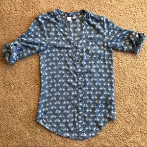 BONGO Bicycle Print Button Shirt